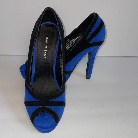 MARCO SANTI blue cobalt Virginia heels pumps in women’s 5.5M - Picture 2 of 14